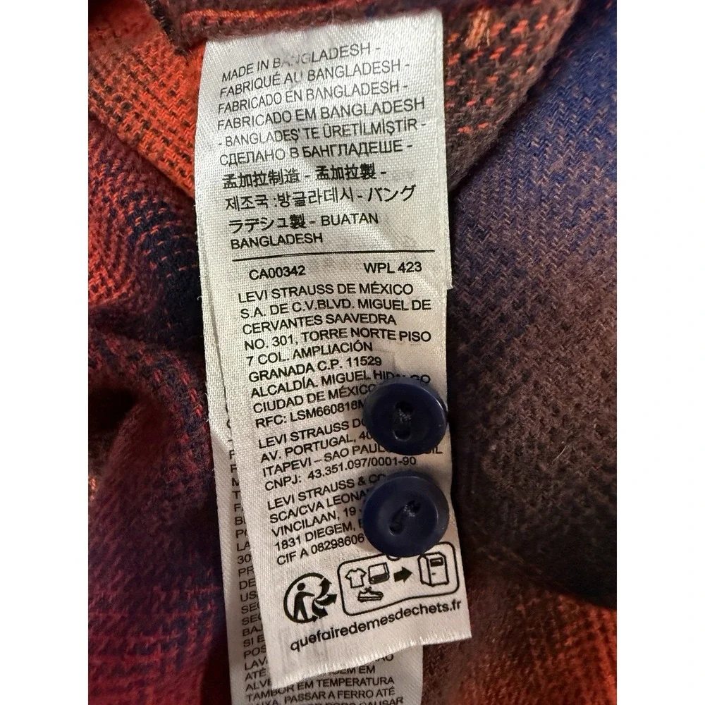 Levi's Relaxed Jackson Worker Flannel Shirt Men's XL Shadow Plaid Long Sleeve